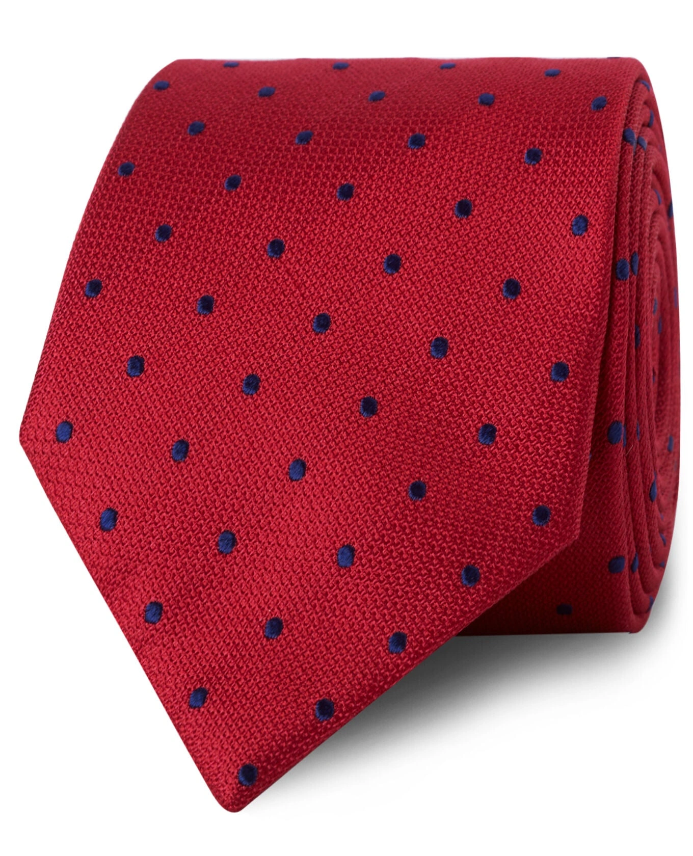 Cravat gormtha dearg le poncanna satin gorm do dhuine uasal chic